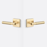 Sure-Loc AP101-SQ SB GRIP-SM FBL satin brass / flat black passage door lever