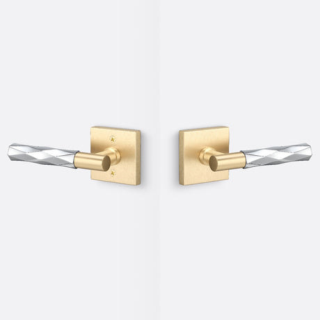 Sure-Loc AP101-SQ SB GRIP-VT 26 satin brass / polished chrome passage door lever