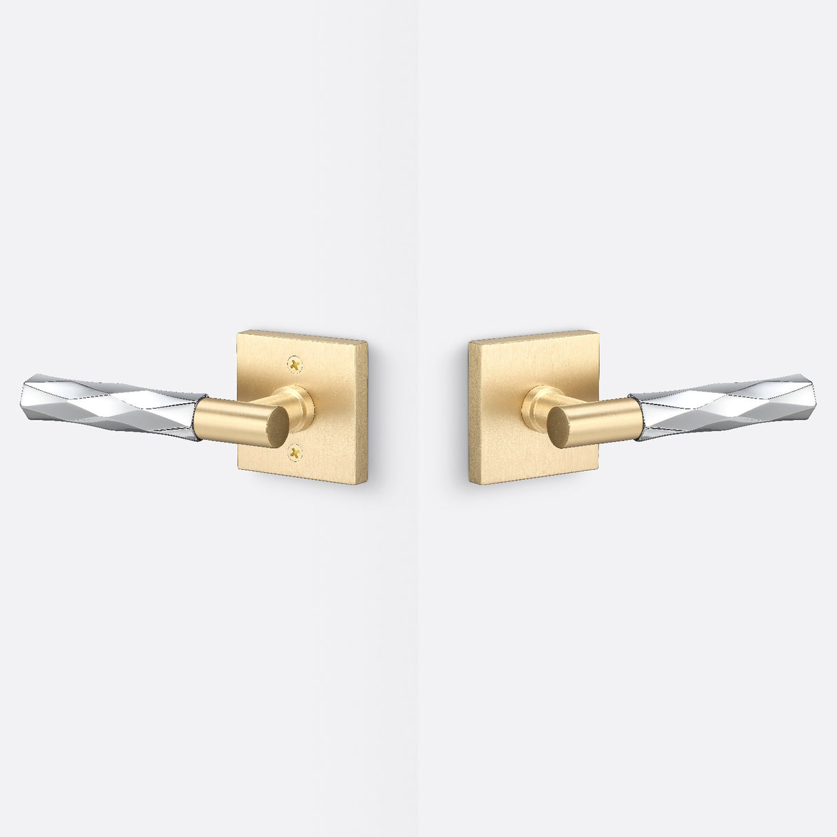 Sure-Loc AP101-SQ SB GRIP-VT 26 satin brass / polished chrome passage door lever