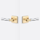 Sure-Loc AP101-SQ SB GRIP-VT 26 satin brass / polished chrome passage door lever