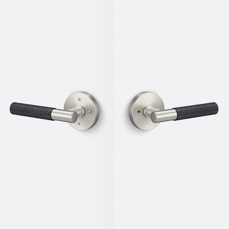 Sure-Loc AP102-RD 15 GRIP-KN FBL satin nickel / flat black privacy door lever