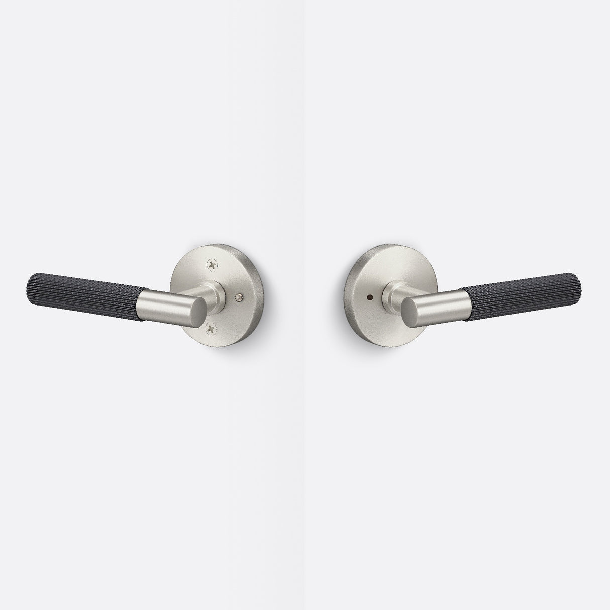 Sure-Loc AP102-RD 15 GRIP-SKN FBL satin nickel / flat black privacy door lever