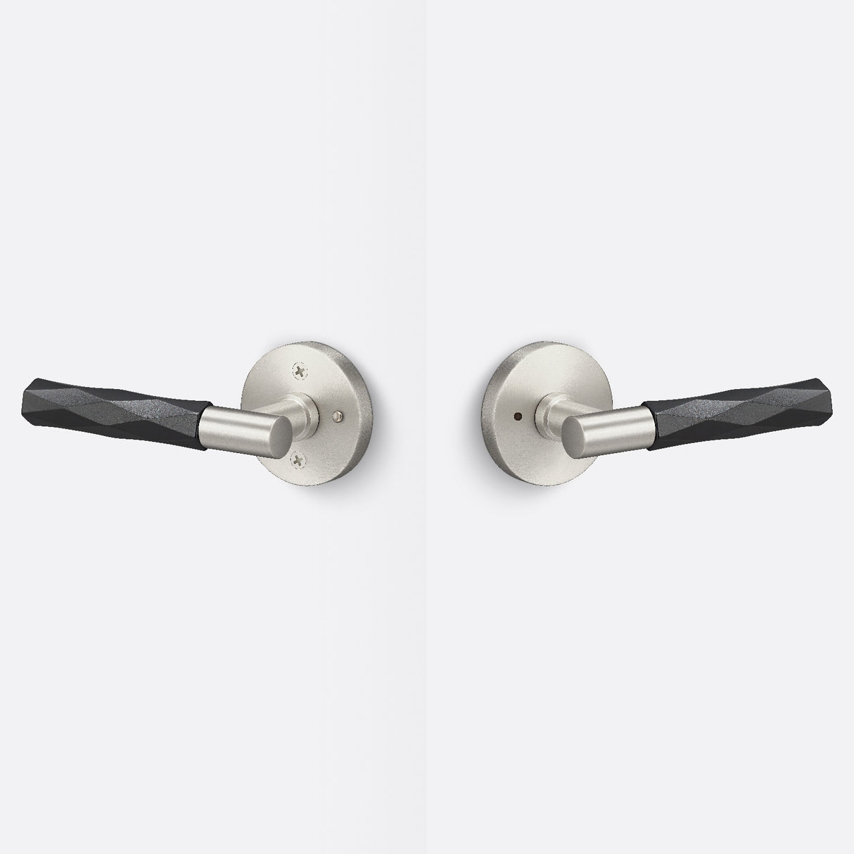 Sure-Loc AP102-RD 15 GRIP-VT FBL satin nickel / flat black privacy door lever