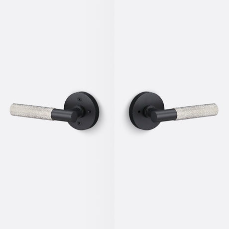 Sure-Loc AP102-RD FBL GRIP-KN 15 flat black / satin nickel privacy door lever