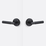 Sure-Loc AP102-RD FBL GRIP-KN FBL flat black privacy door lever