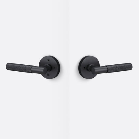 Sure-Loc AP102-RD FBL GRIP-KN FBL flat black privacy door lever