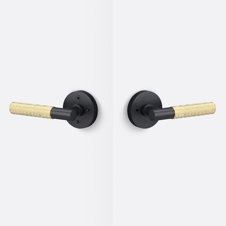 Sure-Loc AP102-RD FBL GRIP-KN SB flat black / satin brass privacy door lever