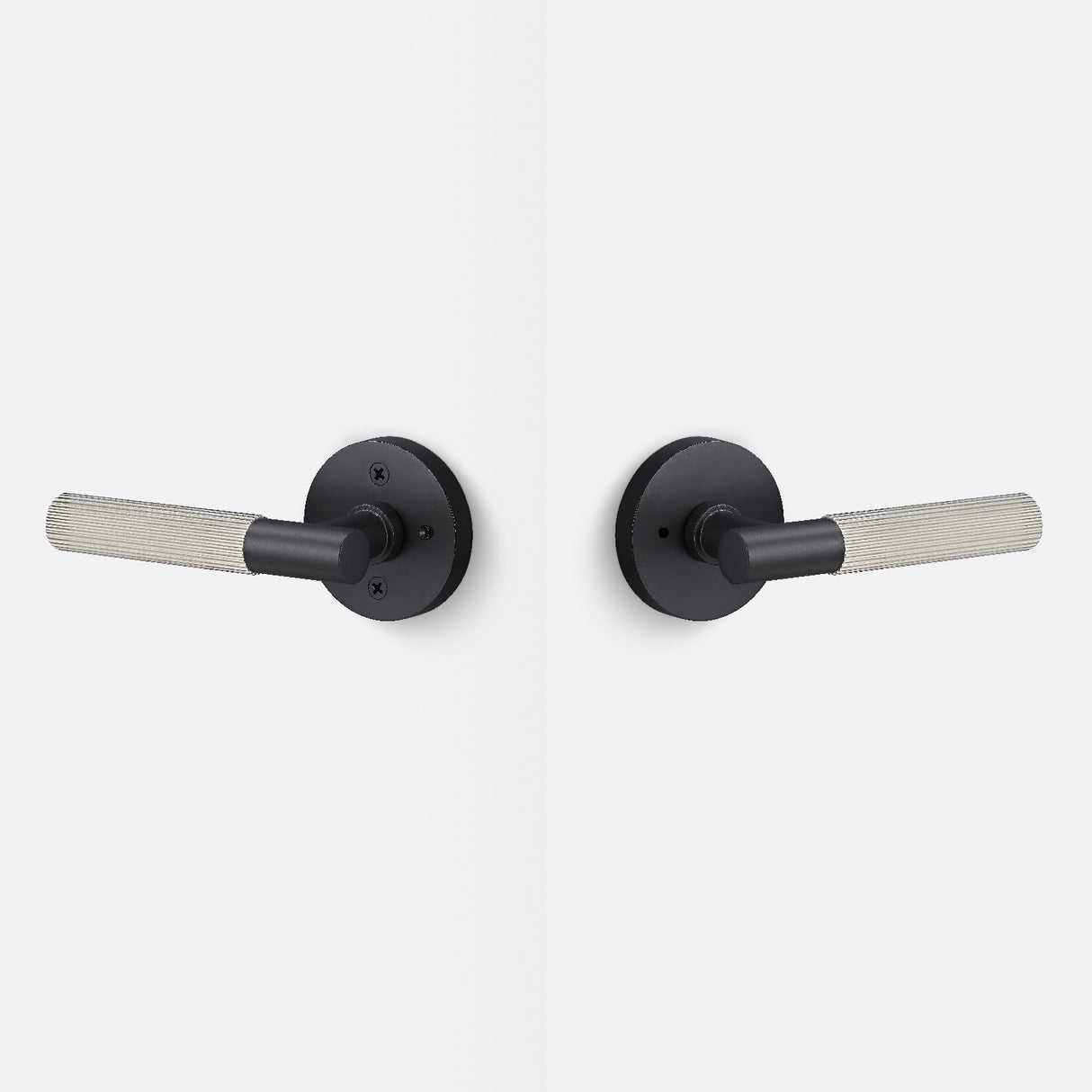 Sure-Loc AP102-RD FBL GRIP-SKN 15 flat black / satin nickel privacy door lever