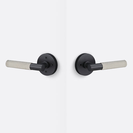 Sure-Loc AP102-RD FBL GRIP-SKN 15 flat black / satin nickel privacy door lever