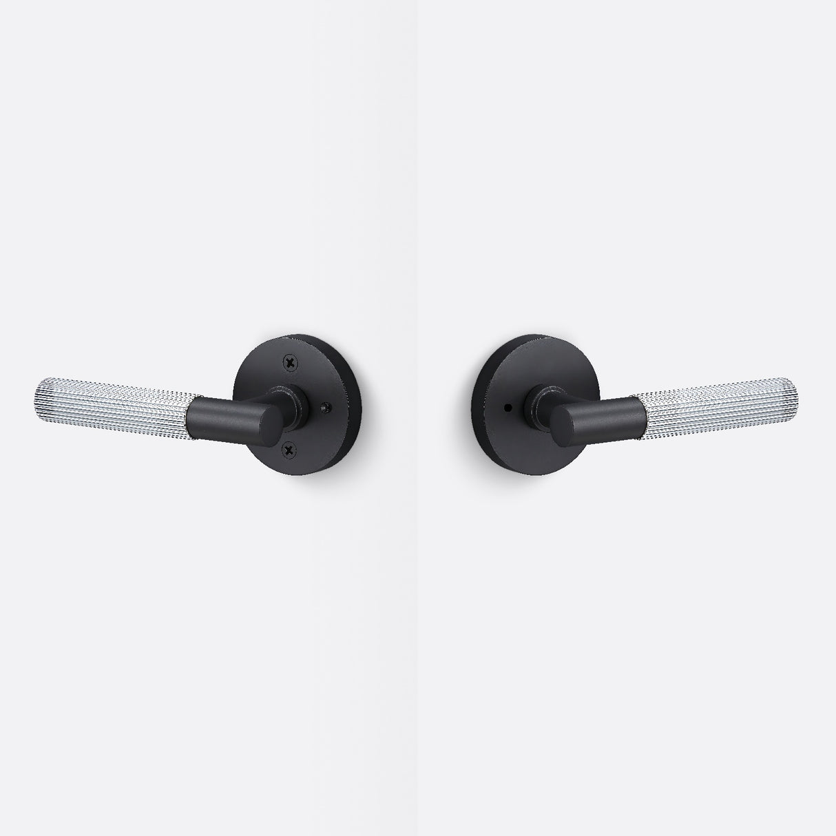 Sure-Loc AP102-RD FBL GRIP-SKN 26 flat black / polished chrome privacy door lever