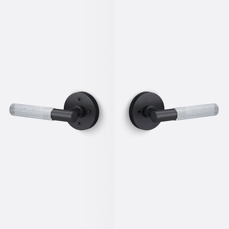 Sure-Loc AP102-RD FBL GRIP-SKN 26 flat black / polished chrome privacy door lever