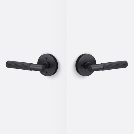 Sure-Loc AP102-RD FBL GRIP-SKN FBL flat black privacy door lever