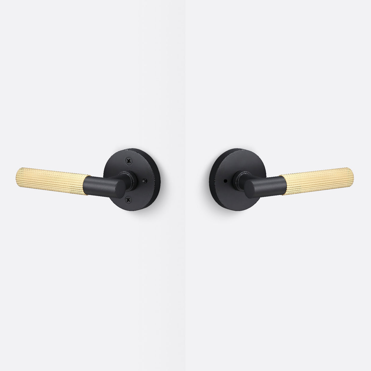 Sure-Loc AP102-RD FBL GRIP-SKN SB flat black / satin brass privacy door lever