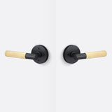 Sure-Loc AP102-RD FBL GRIP-SKN SB flat black / satin brass privacy door lever