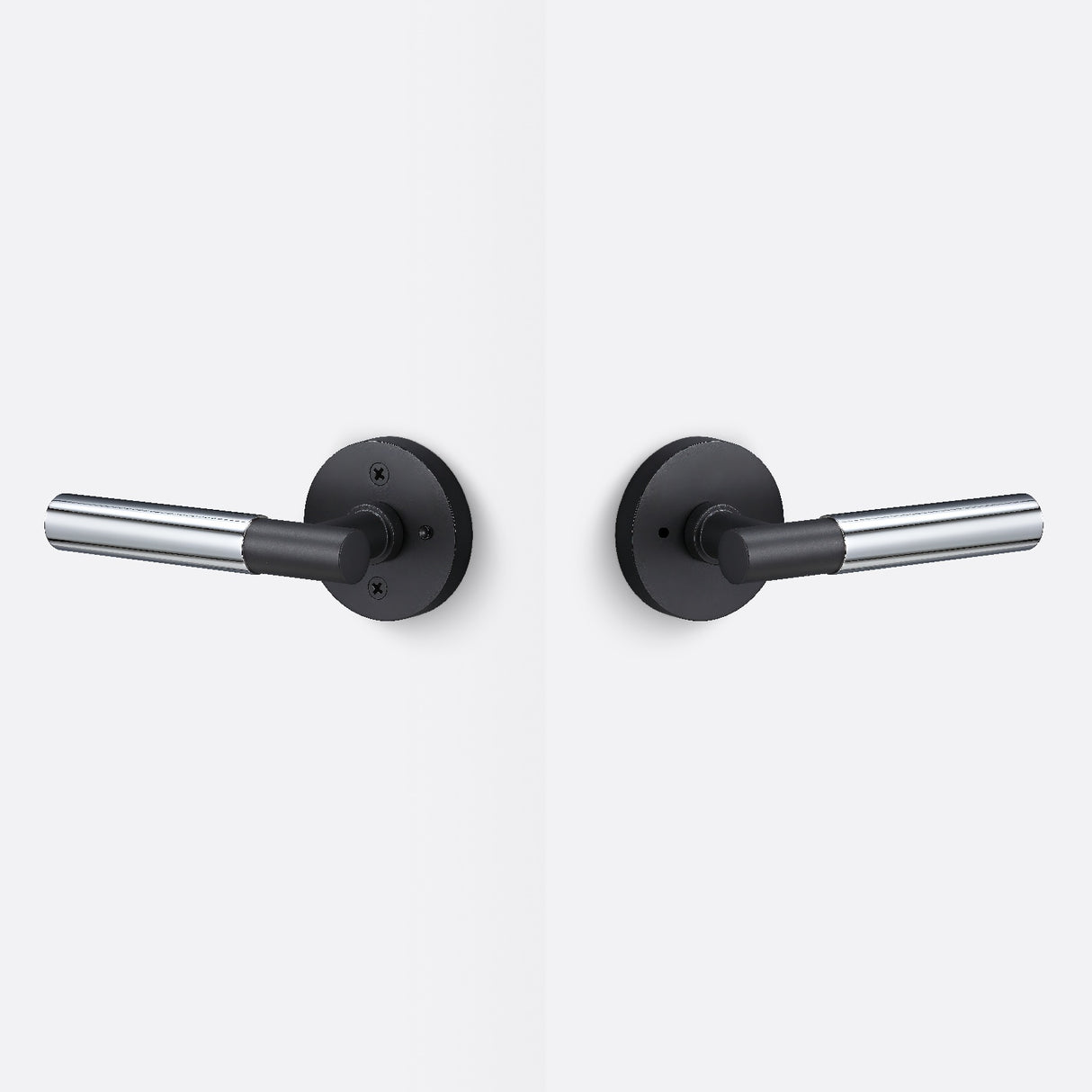 Sure-Loc AP102-RD FBL GRIP-SM 15 flat black / satin nickel privacy door lever