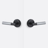 Sure-Loc AP102-RD FBL GRIP-SM 15 flat black / satin nickel privacy door lever