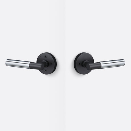 Sure-Loc AP102-RD FBL GRIP-SM 15 flat black / satin nickel privacy door lever