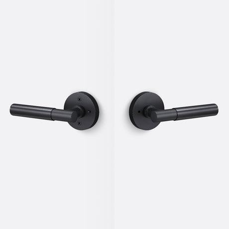 Sure-Loc AP102-RD FBL GRIP-SM 26 flat black / polished chrome privacy door lever