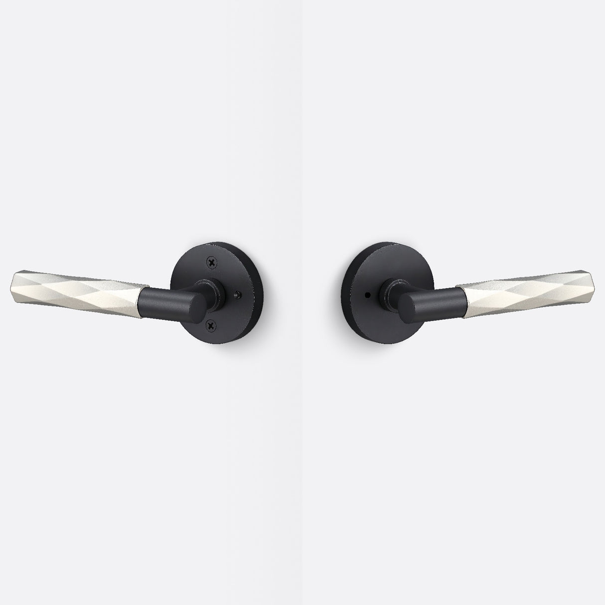 Sure-Loc AP102-RD FBL GRIP-VT 15 flat black / satin nickel privacy door lever