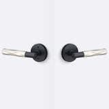 Sure-Loc AP102-RD FBL GRIP-VT 15 flat black / satin nickel privacy door lever