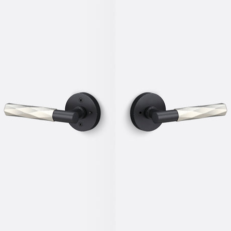Sure-Loc AP102-RD FBL GRIP-VT 15 flat black / satin nickel privacy door lever