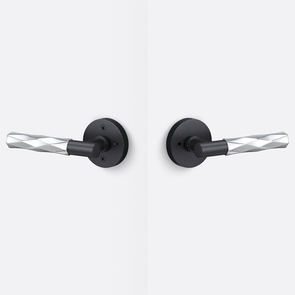 Sure-Loc AP102-RD FBL GRIP-VT 26 flat black / polished chrome privacy door lever