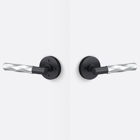 Sure-Loc AP102-RD FBL GRIP-VT 26 flat black / polished chrome privacy door lever