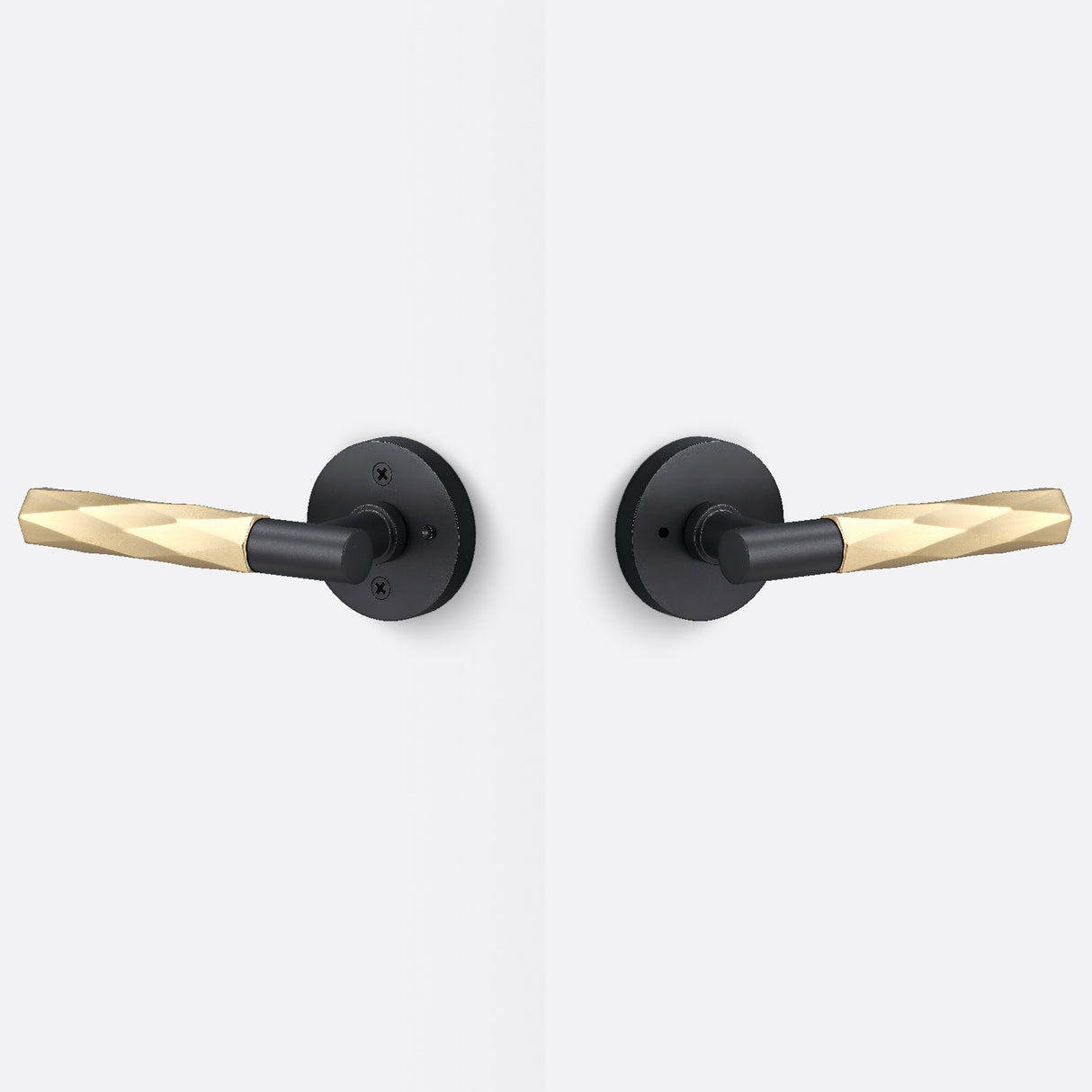 Sure-Loc AP102-RD FBL GRIP-VT SB flat black / satin brass privacy door lever