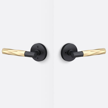 Sure-Loc AP102-RD FBL GRIP-VT SB flat black / satin brass privacy door lever