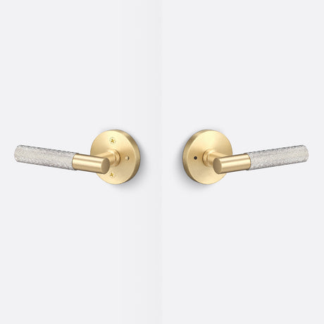 Sure-Loc AP102-RD SB GRIP-KN 15 satin brass / satin nickel privacy door lever