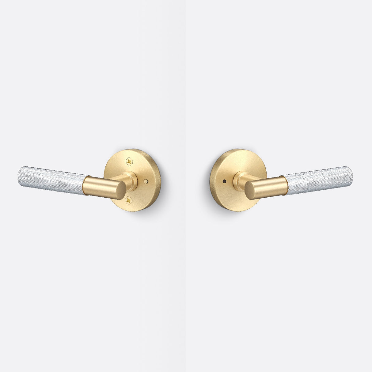 Sure-Loc AP102-RD SB GRIP-KN 26 satin brass / polished chrome privacy door lever