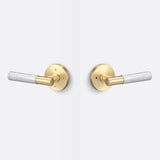 Sure-Loc AP102-RD SB GRIP-KN 26 satin brass / polished chrome privacy door lever