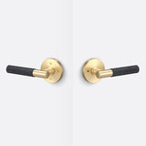 Sure-Loc AP102-RD SB GRIP-KN FBL satin brass / flat black privacy door lever
