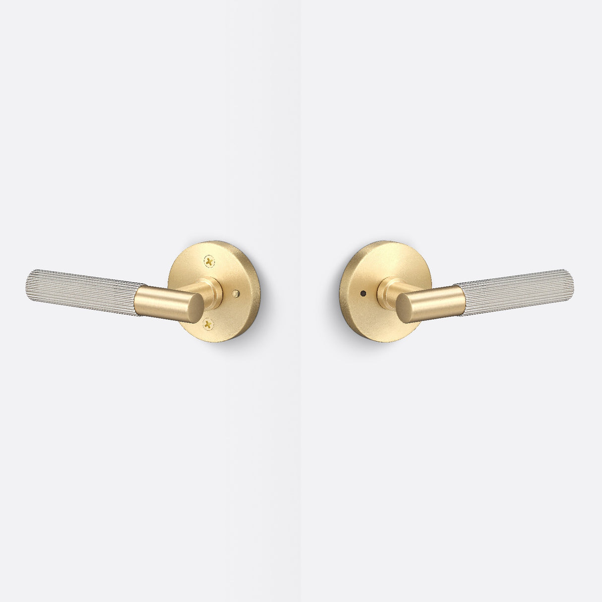 Sure-Loc AP102-RD SB GRIP-SKN 15 satin brass / satin nickel privacy door lever