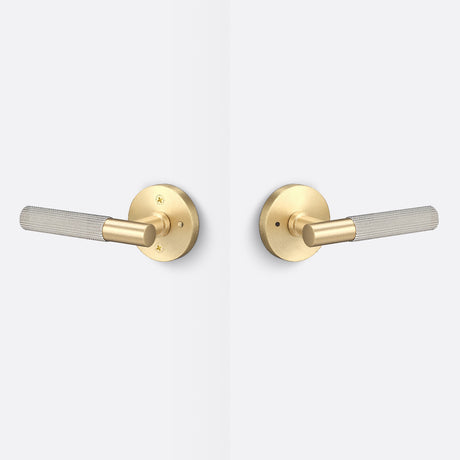 Sure-Loc AP102-RD SB GRIP-SKN 15 satin brass / satin nickel privacy door lever