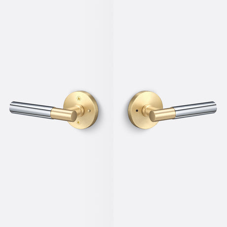 Sure-Loc AP102-RD SB GRIP-SM 15 satin brass / satin nickel privacy door lever