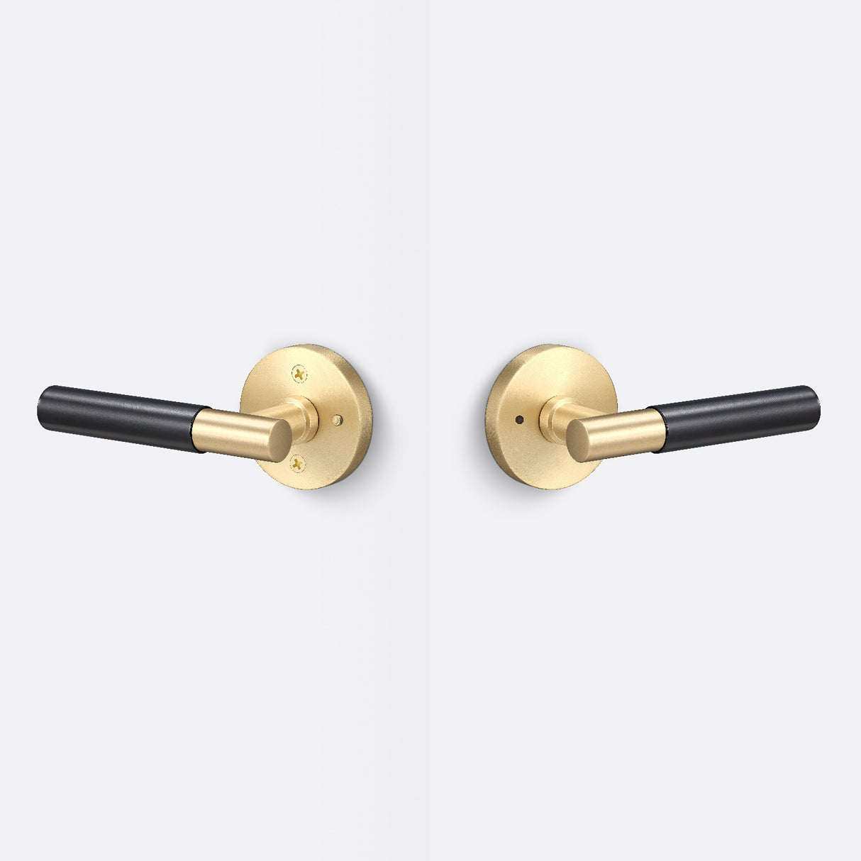 Sure-Loc AP102-RD SB GRIP-SM 26 satin brass / polished chrome privacy door lever