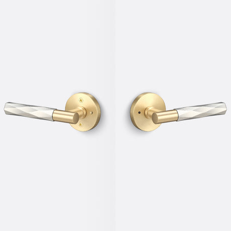 Sure-Loc AP102-RD SB GRIP-VT 15 satin brass / satin nickel privacy door lever