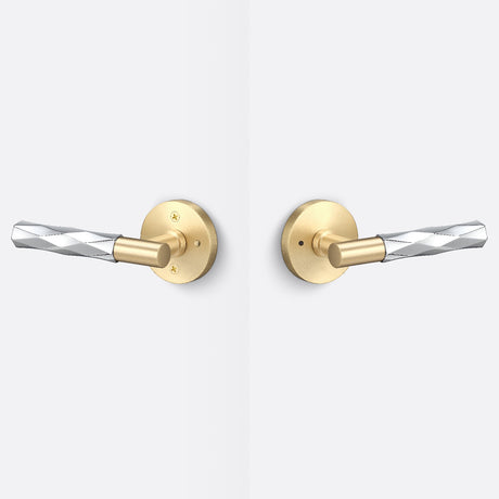 Sure-Loc AP102-RD SB GRIP-VT 26 satin brass / polished chrome privacy door lever