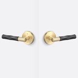 Sure-Loc AP102-RD SB GRIP-VT FBL satin brass / flat black privacy door lever