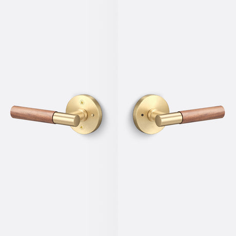 Sure-Loc AP102-RD SB GRIP-WN satin brass / walnut privacy door lever