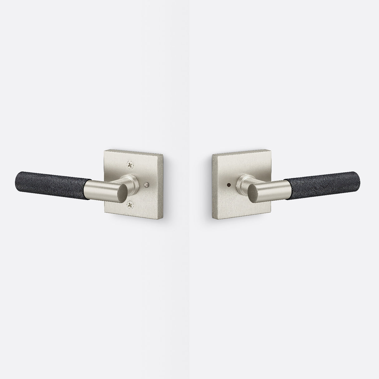 Sure-Loc AP102-SQ 15 GRIP-KN FBL satin nickel / flat black privacy door lever