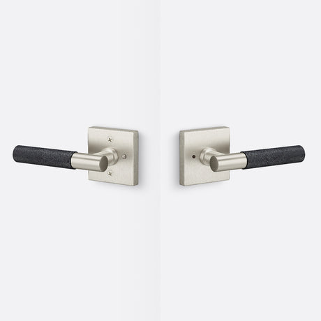 Sure-Loc AP102-SQ 15 GRIP-KN FBL satin nickel / flat black privacy door lever