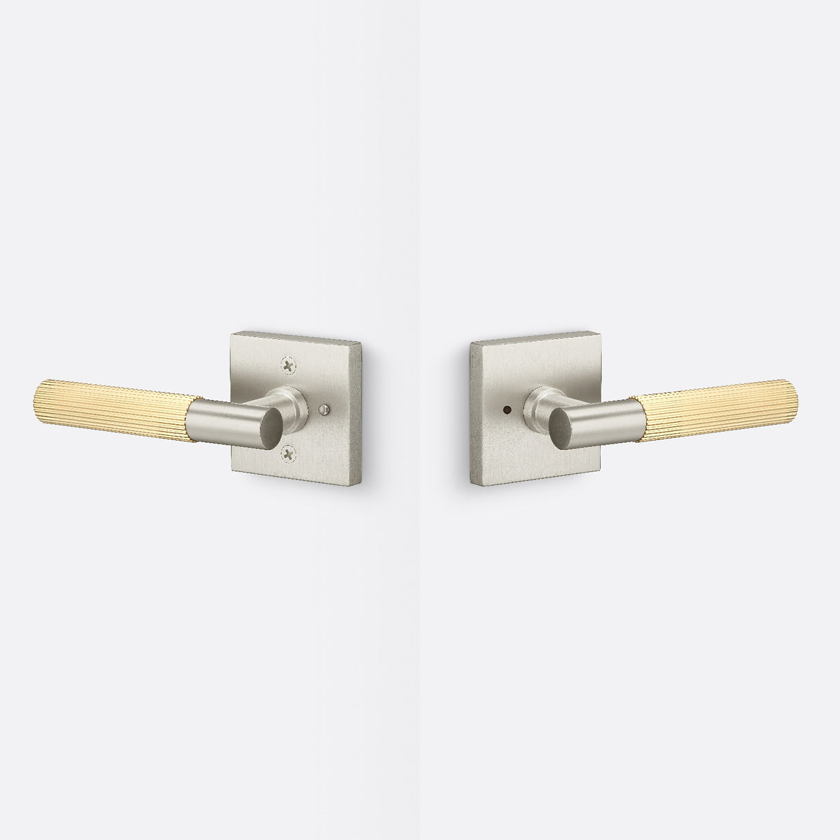 Sure-Loc AP102-SQ 15 GRIP-SKN SB satin nickel / satin brass privacy door lever