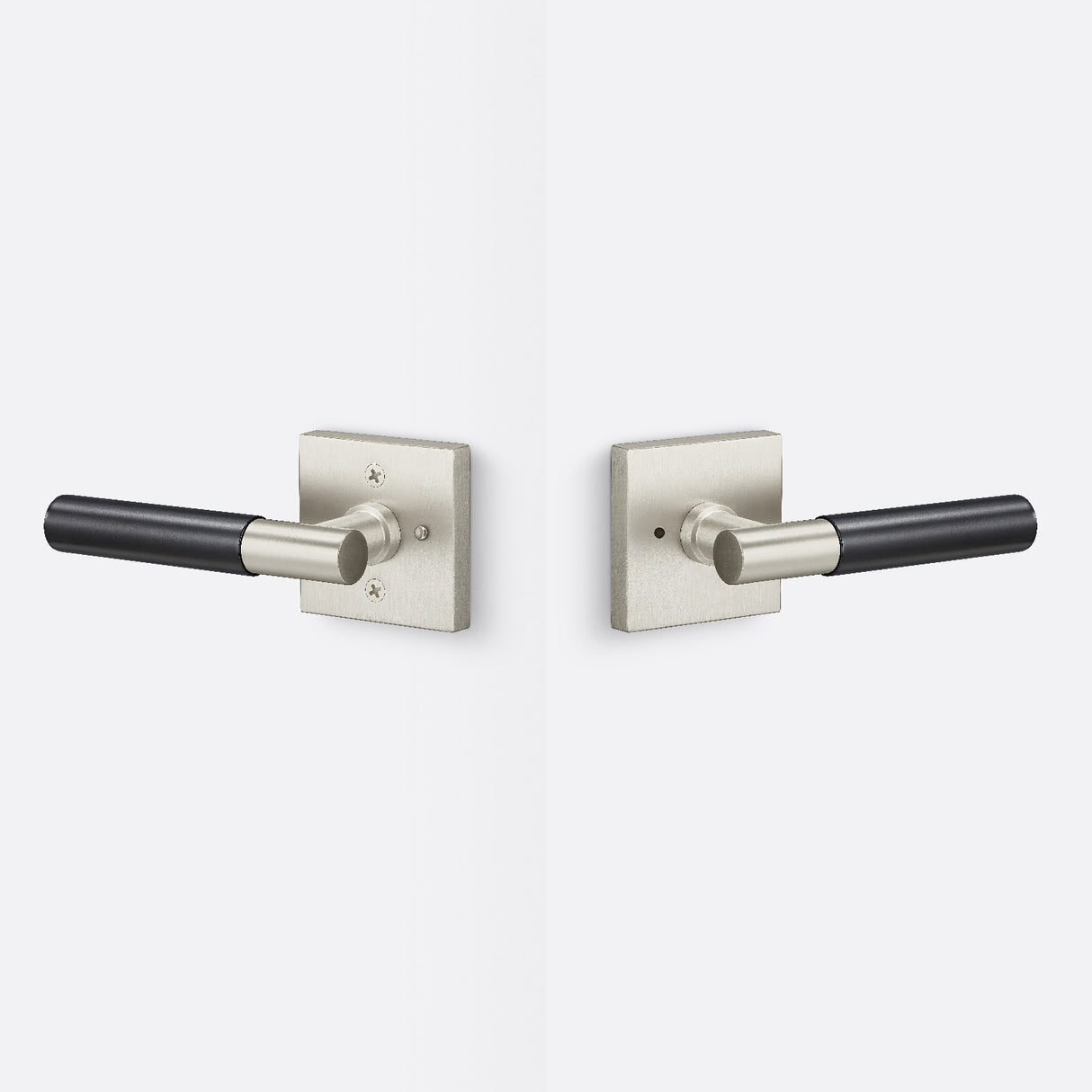 Sure-Loc AP102-SQ 15 GRIP-SM FBL satin nickel / flat black privacy door lever