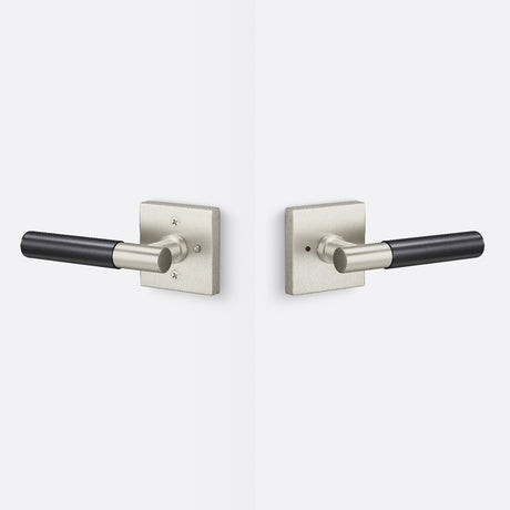 Sure-Loc AP102-SQ 15 GRIP-SM FBL satin nickel / flat black privacy door lever