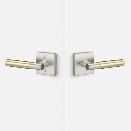 Sure-Loc AP102-SQ 15 GRIP-SM SB satin nickel / satin brass privacy door lever
