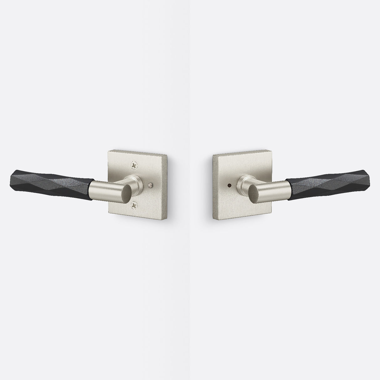 Sure-Loc AP102-SQ 15 GRIP-VT FBL satin nickel / flat black privacy door lever