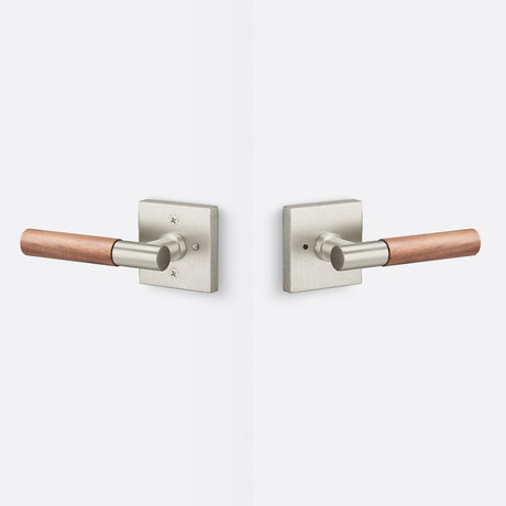 Sure-Loc AP102-SQ 15 GRIP-WN satin nickel / walnut privacy door lever