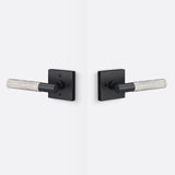 Sure-Loc AP102-SQ FBL GRIP-KN 15 flat black / satin nickel privacy door lever